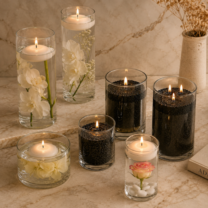 Vase Cylindrique en Verre Transparent |